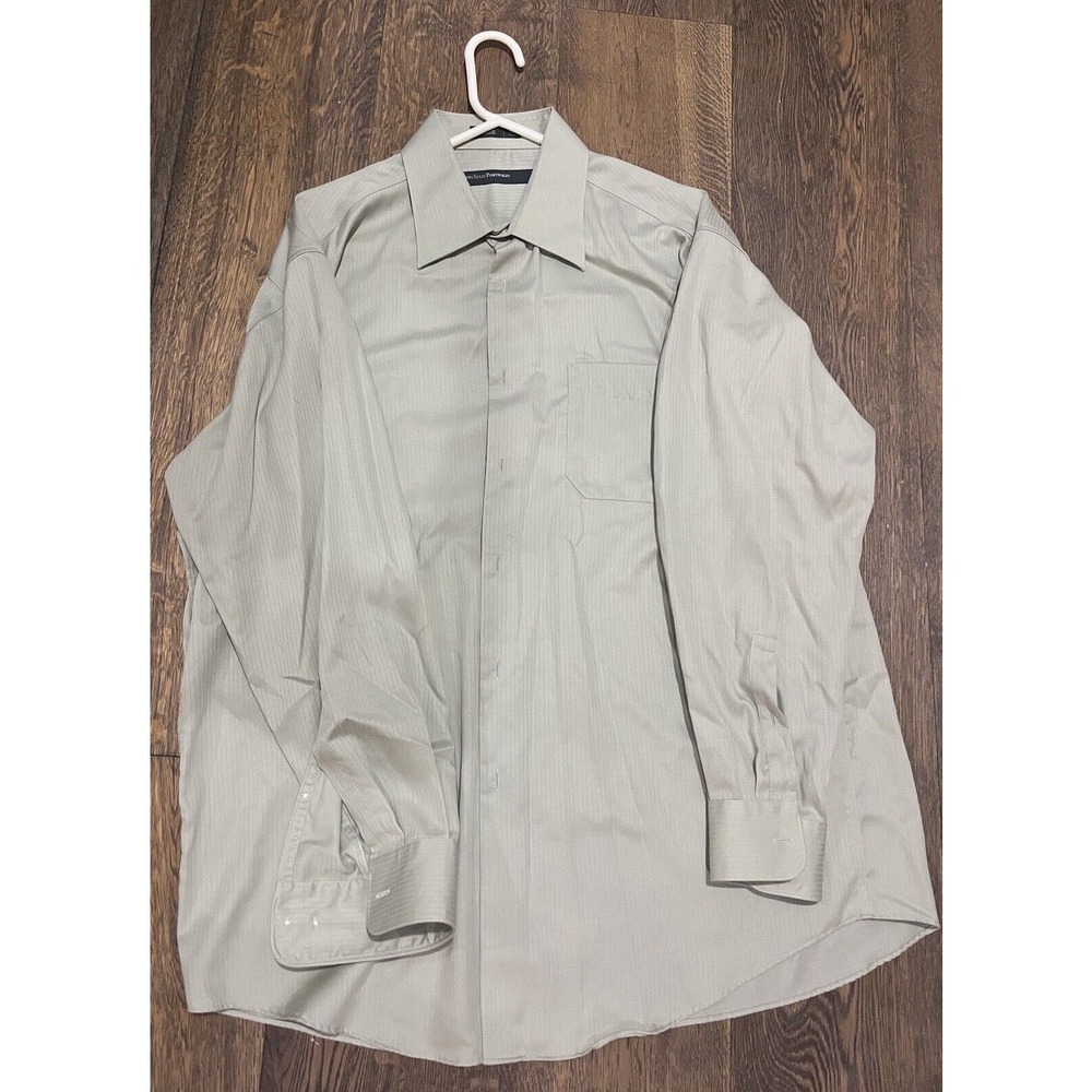 Perry Ellis Portfolio Men Shirt XL Cotton Long Sleeve Button Down Fit
